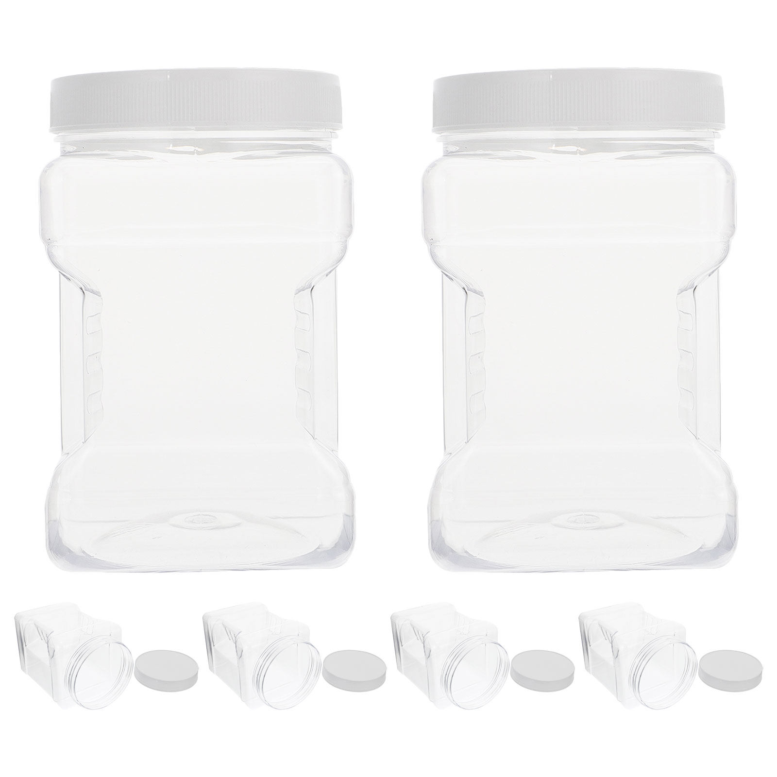 Food Storage Handling - 6 Adet Şeffaf Kare Plastik Saklama
