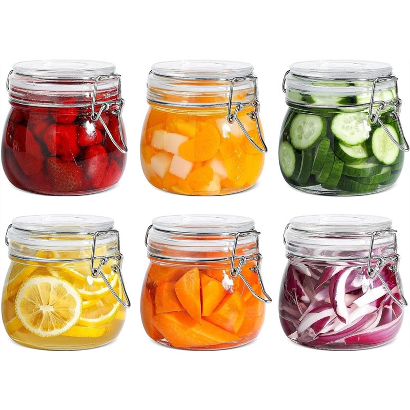 Food Storage Glass Container Set - A96K-Cam Kavanozlar 17 Oz Küçük Hava