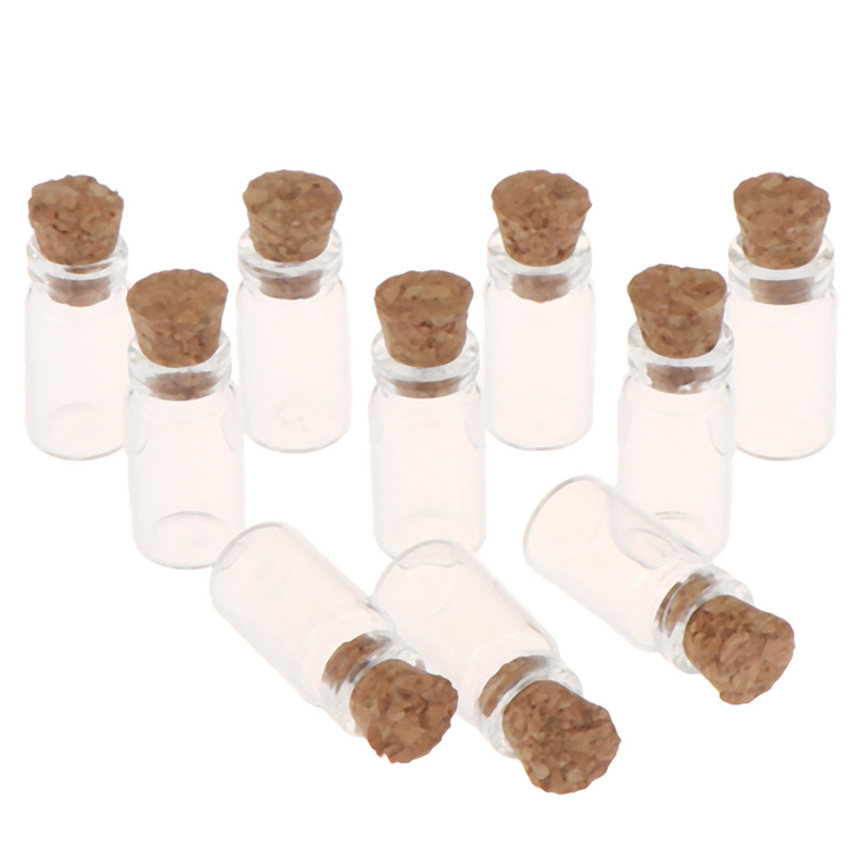Food Storage Jars With Wooden Lids - 10 adet 1:12 Dollhouse minyatür cam