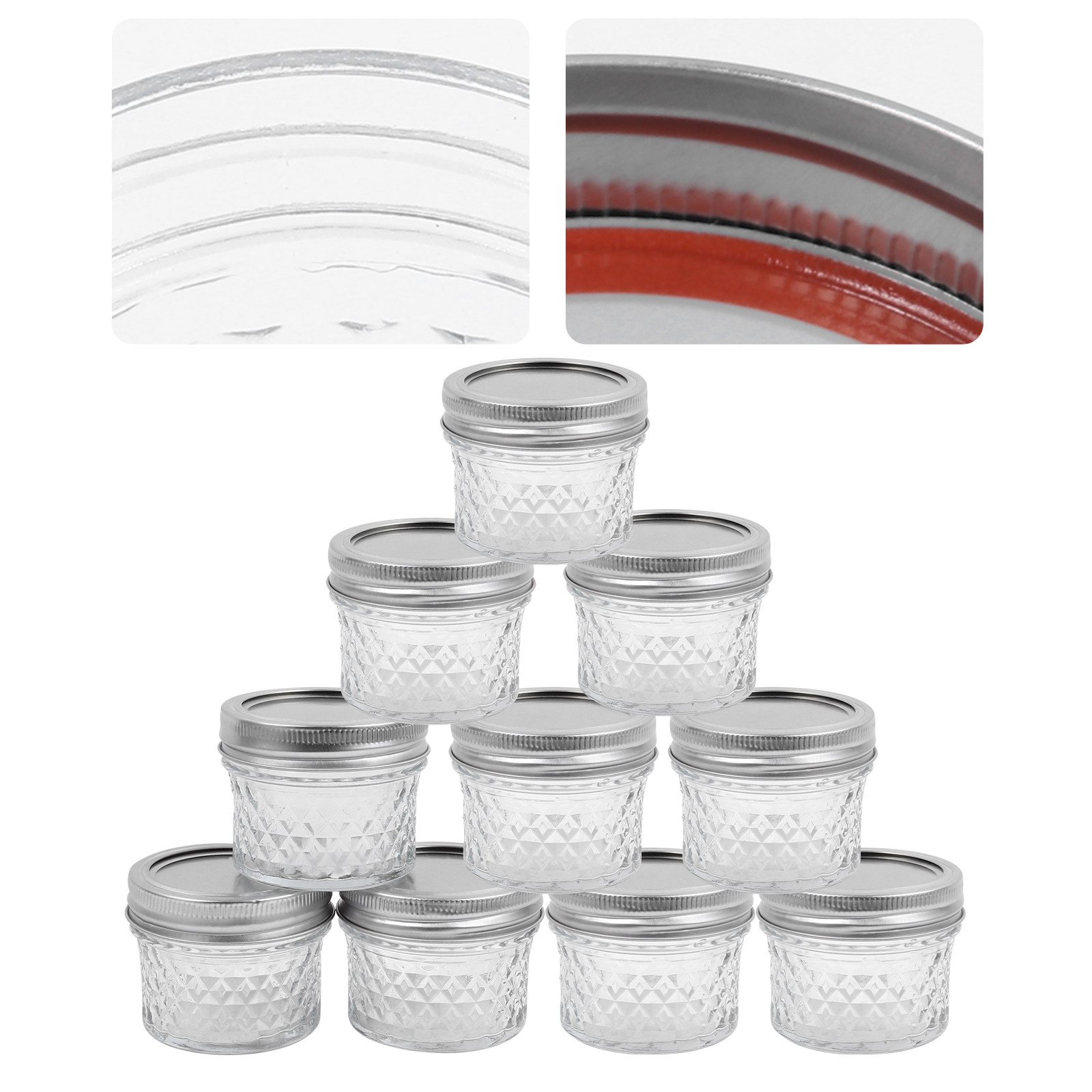 Food Storage Glass Container Set - 10 adet meyve suyu şişeleri elmas