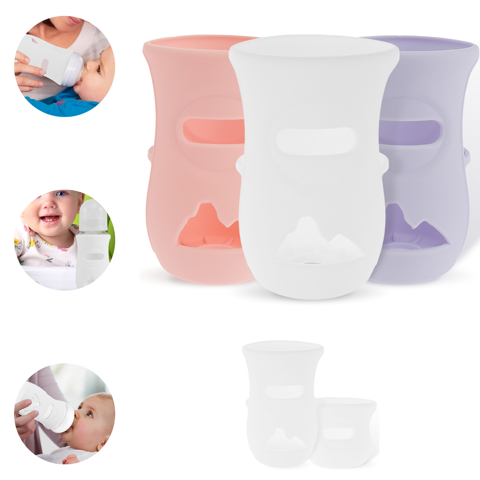 Food Storage For Baby - Silikon Kollu Silikon Biberon Kapağı Yalıtımlı