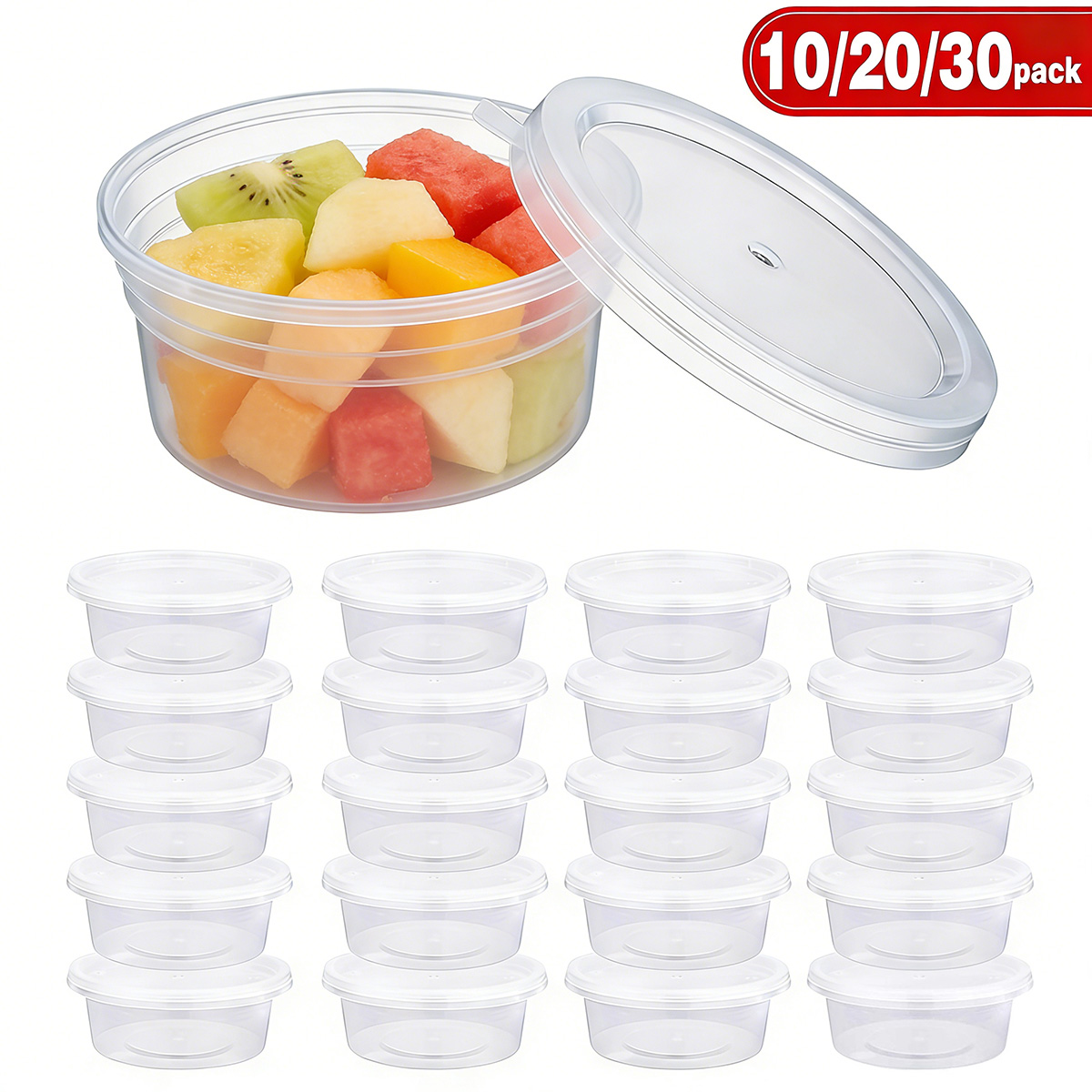 Food Storage Ideas - 10/20/40'lı Paket Küçük Slime Kapları Kapaklı,
