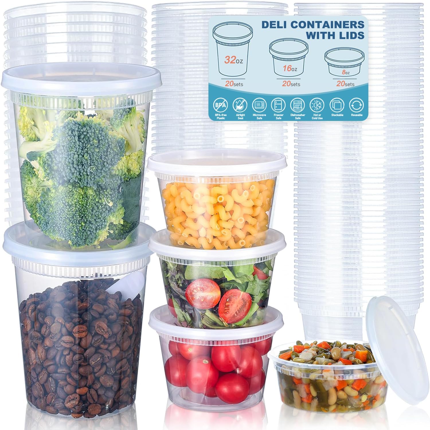 Food Storage Ideas - 24 adet Şarküteri Gıda Saklama Kapları