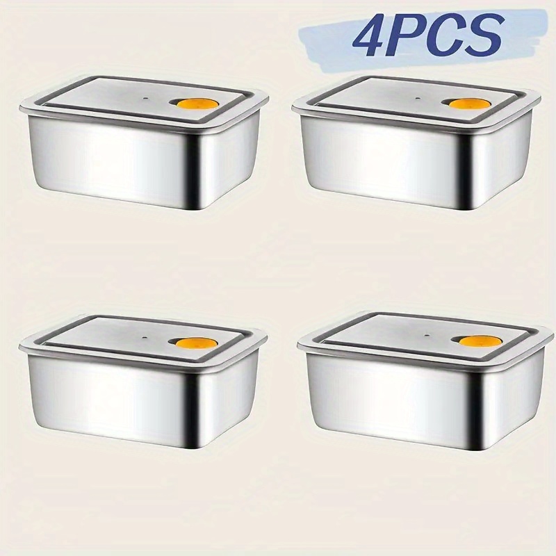 Food Storage Pantry - 4 Parça Paslanmaz Çelik Gıda Saklama