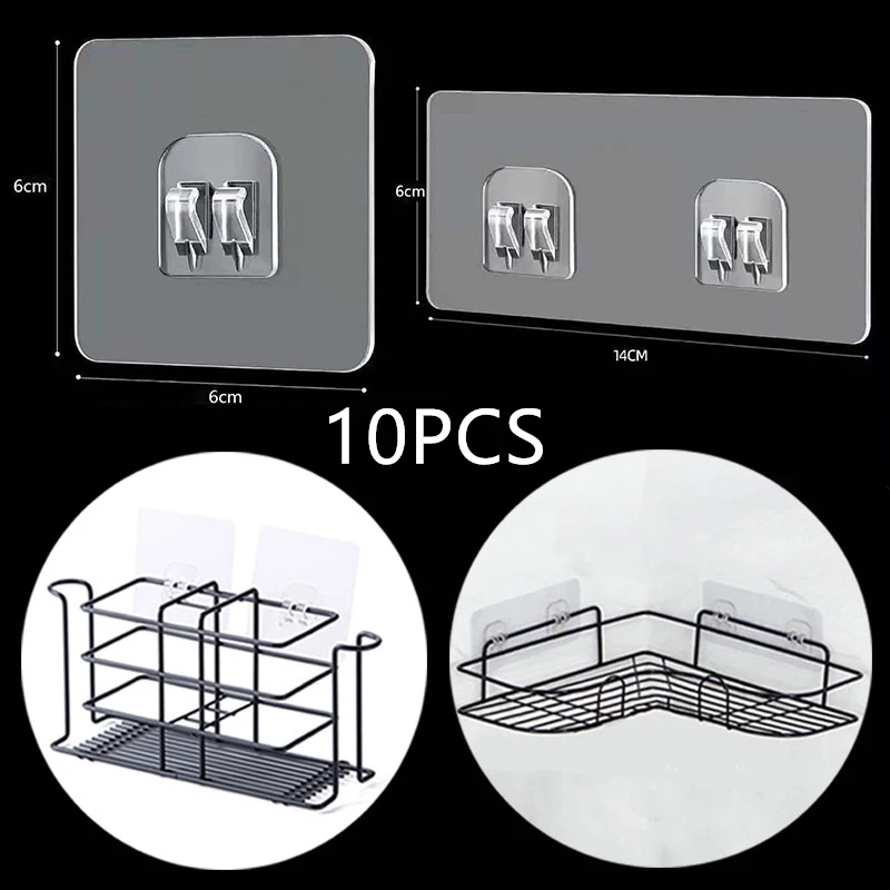Food Storage Shelving - 10 adet şeffaf asılı raf kanca