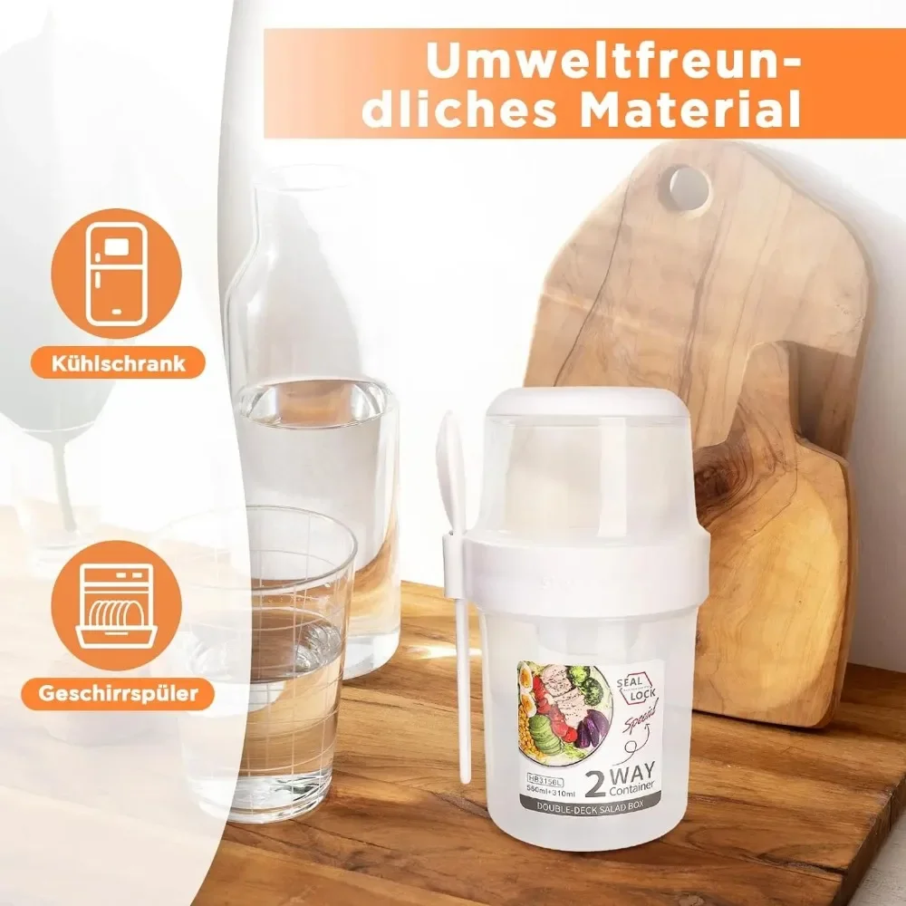 Food Storage Made Easy - Salata Bardağı Kahvaltı Bardak Taşınabilir Gıda