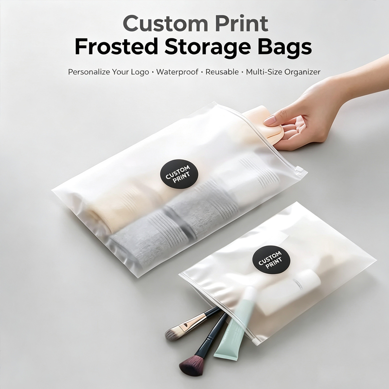 Food Storage Zipper - Özel Logo Baskılı Buzlu Fermuarlı Çantalar,