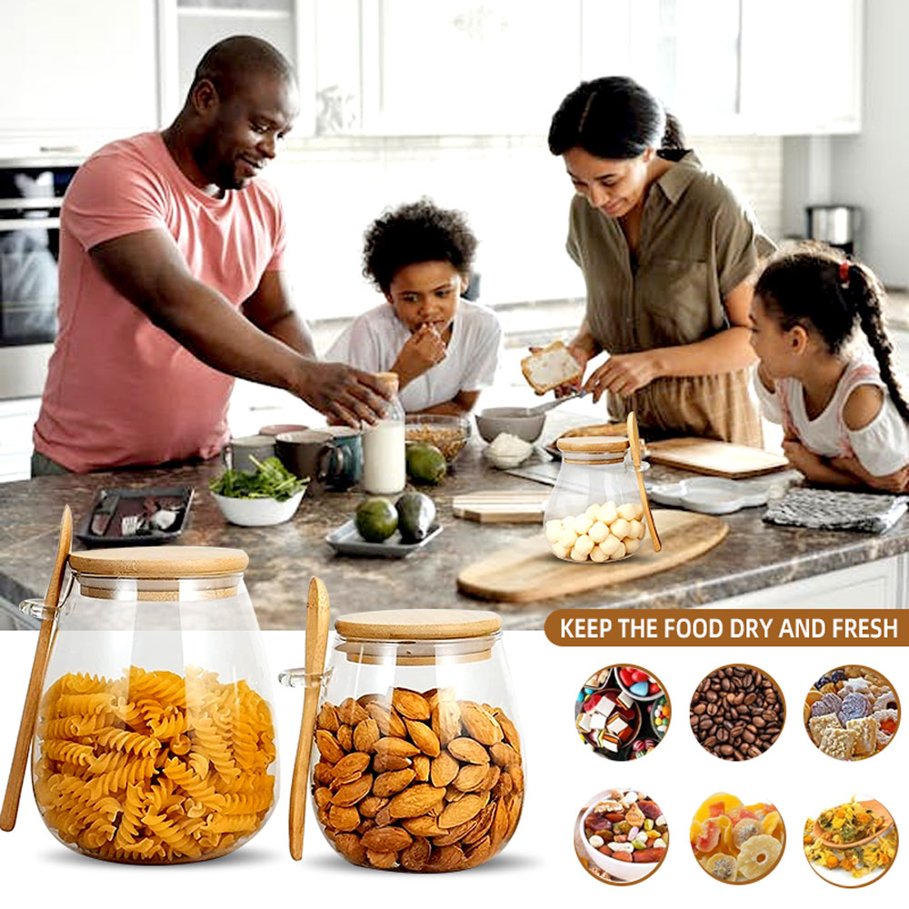 34oz mühürlü cam kavanoz kaşık - Food Storage Glass Container Set incelemesi ve fiyatı