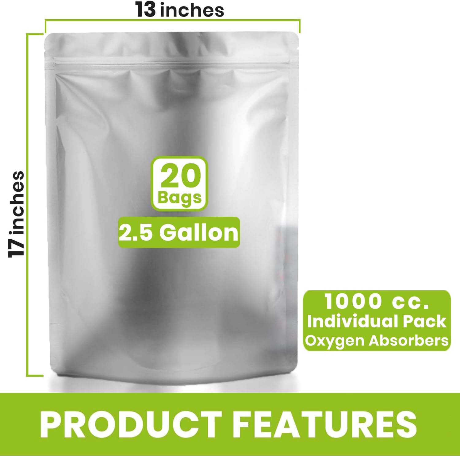 0.25 /1/2.5/ 5 Galon Gümüş Alü - Food Storage Long Term incelemesi ve fiyatı