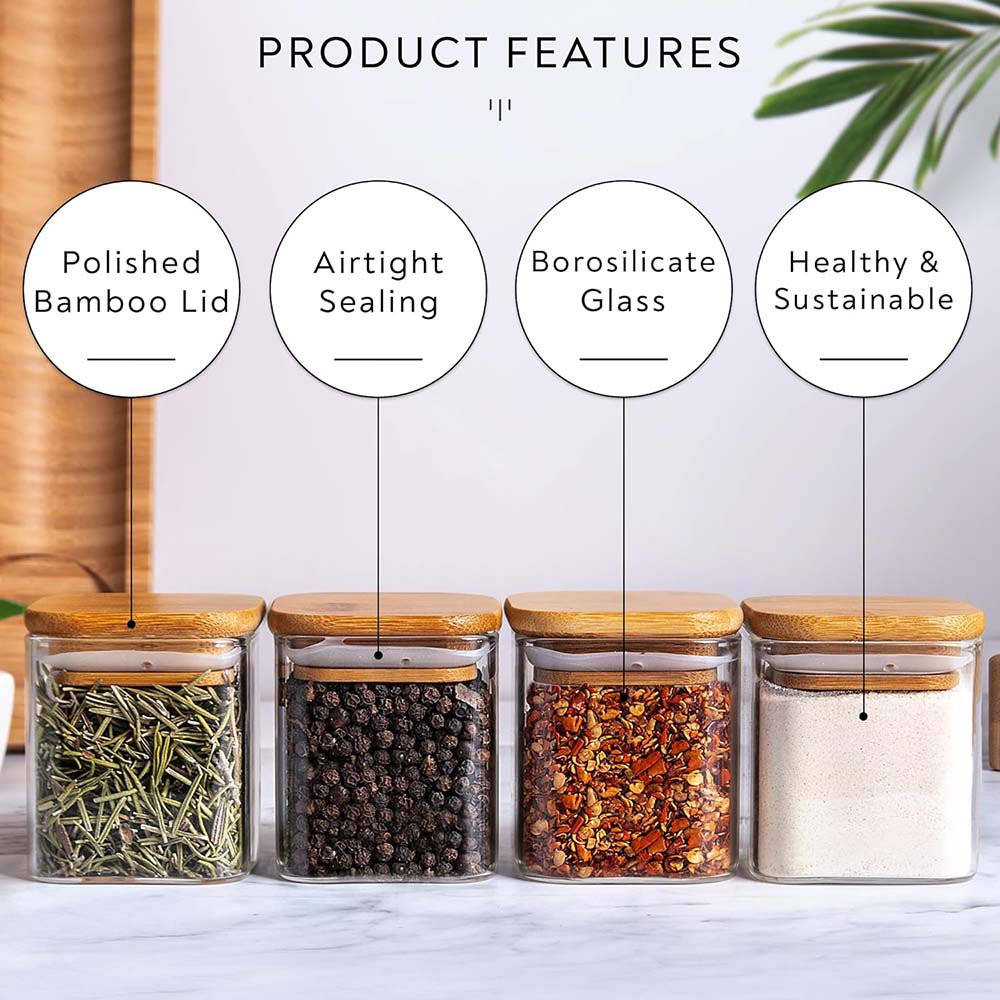 5oz cam kavanozlar baharat eti - Food Storage Glass Container Set incelemesi ve fiyatı
