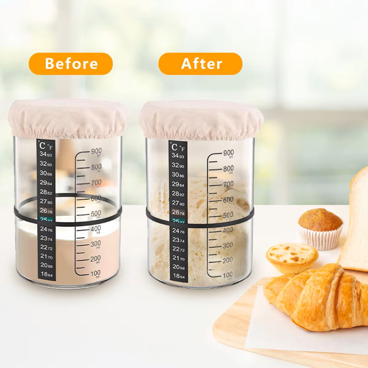 1500/900ml Ekşi Mayalı Hamur B - Food Storage Glass Container Set incelemesi ve fiyatı