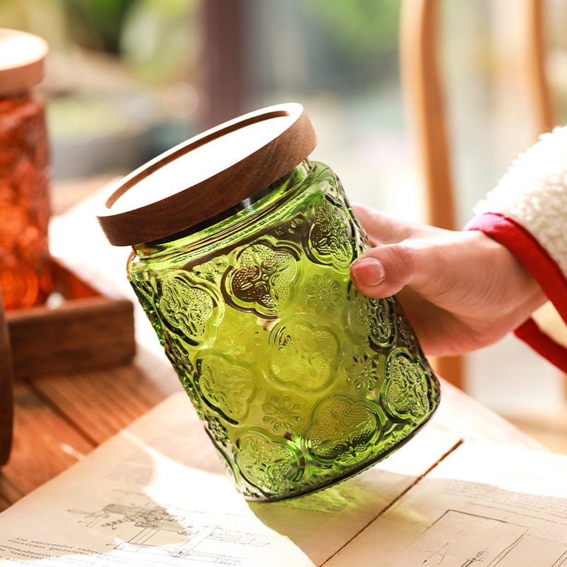 Vintage cam mutfak depolama ka - Food Storage Jars With Wooden Lids incelemesi ve fiyatı